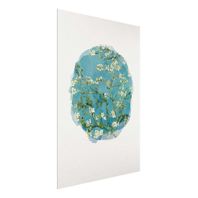 Glasschilderijen WaterColours - Vincent Van Gogh - Almond Blossom