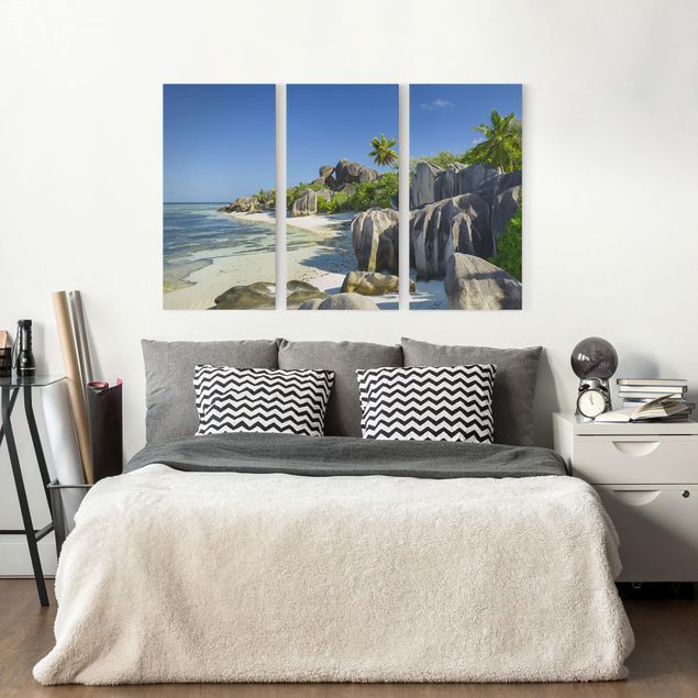 Canvas schilderijen - 3-delig Dream Beach Seychelles