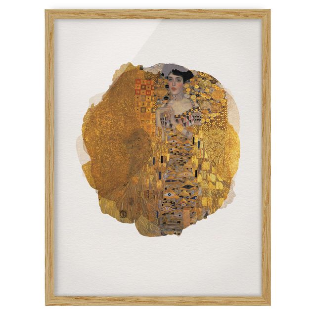 Ingelijste posters WaterColours - Gustav Klimt - Portrait Of Adele Bloch-Bauer I