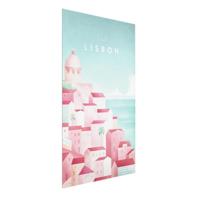 Glasschilderijen Travel Poster - Lisbon