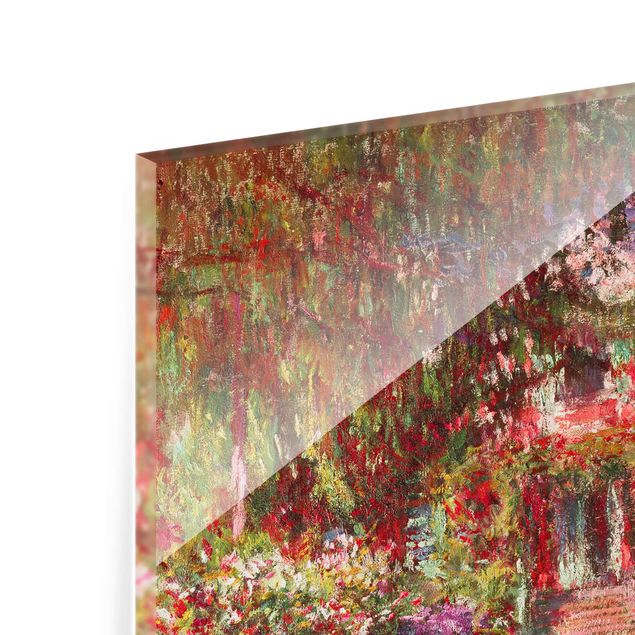 Glasschilderijen Claude Monet - Pathway In Monet's Garden At Giverny