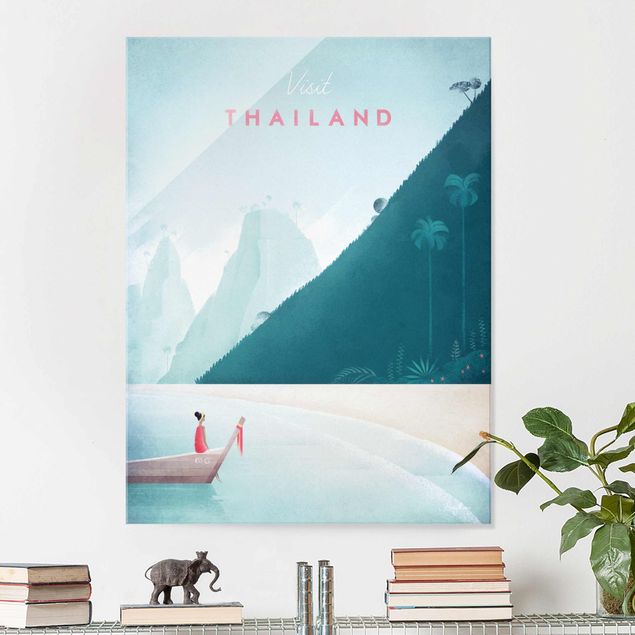 Glas Magnettafel Travel Poster - Thailand