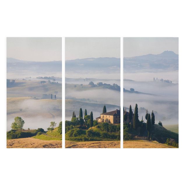 Canvas schilderijen - 3-delig Country Estate In The Tuscany