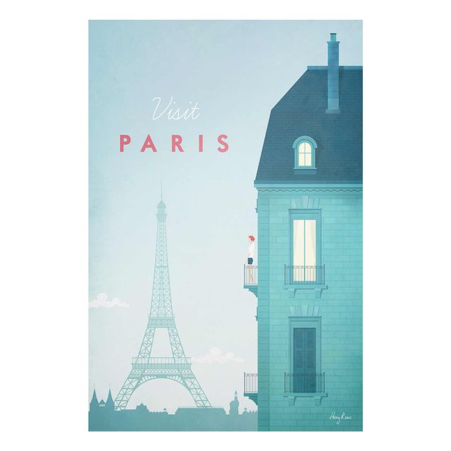 Glasschilderijen Travel Poster - Paris