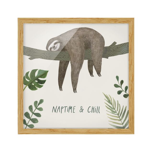 Ingelijste posters Sloth Sayings - Chill