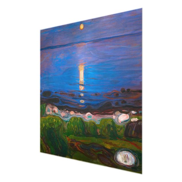 Glasschilderijen Edvard Munch - Summer Night By The Beach