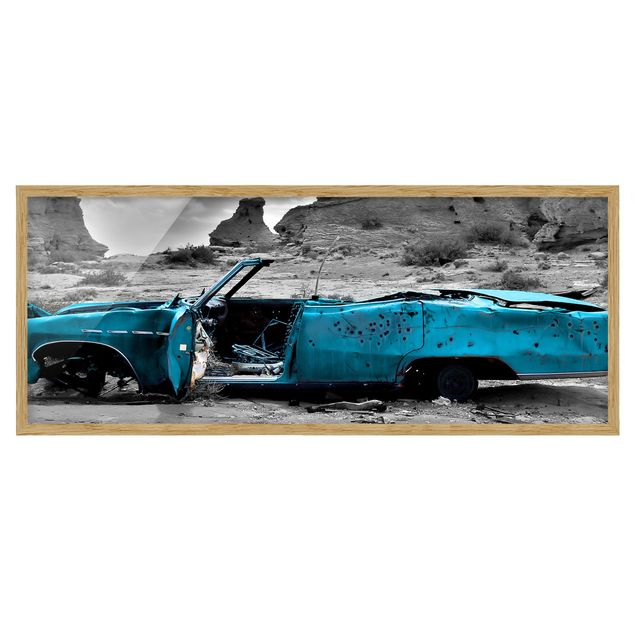 Ingelijste posters Turquoise Cadillac