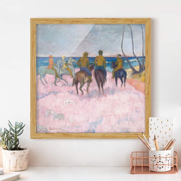 Ingelijste posters Paul Gauguin - Riders On The Beach