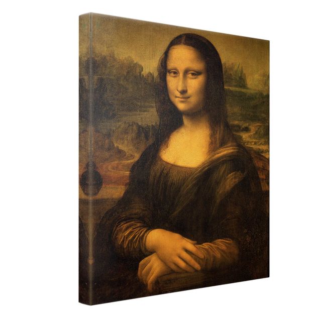 Canvas schilderijen - Goud Leonardo da Vinci - Mona Lisa