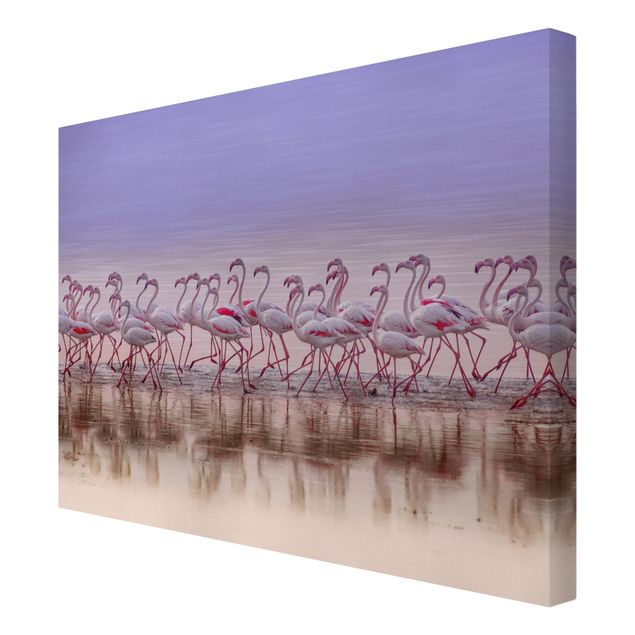 Canvas schilderijen Flamingo Party