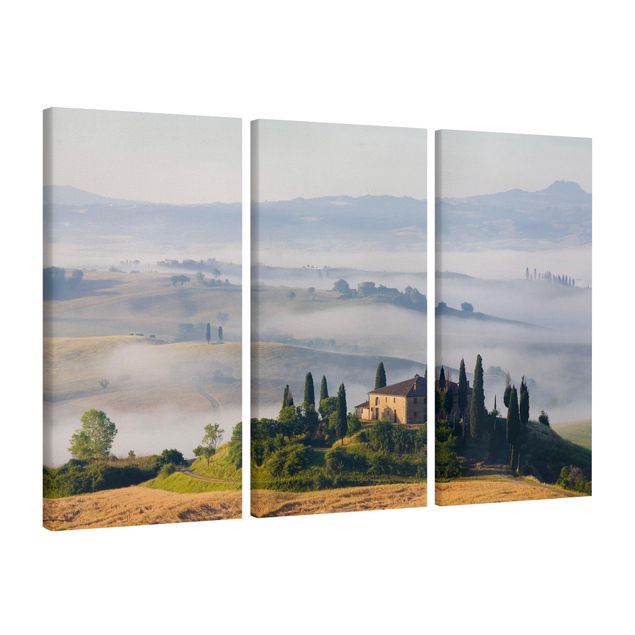 Canvas schilderijen - 3-delig Country Estate In The Tuscany