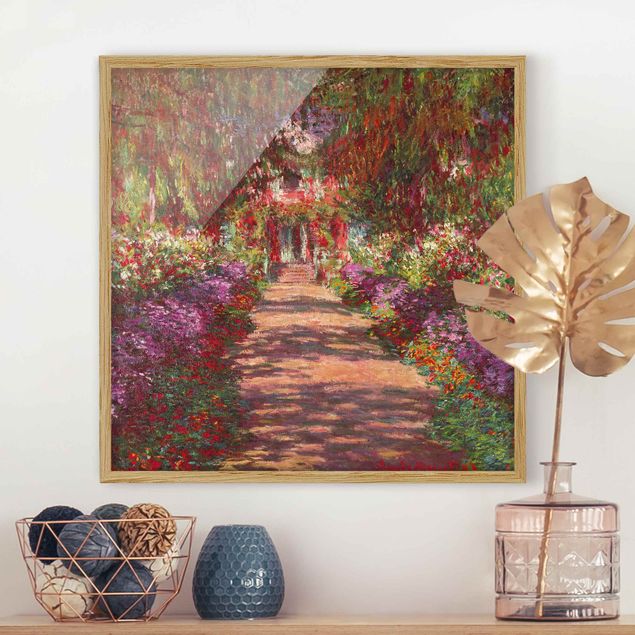 Ingelijste posters Claude Monet - Pathway In Monet's Garden At Giverny