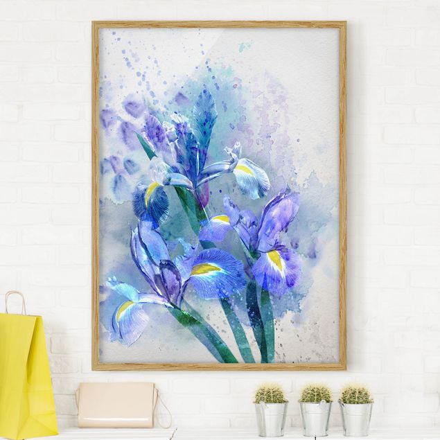 Ingelijste posters Watercolour Flowers Iris