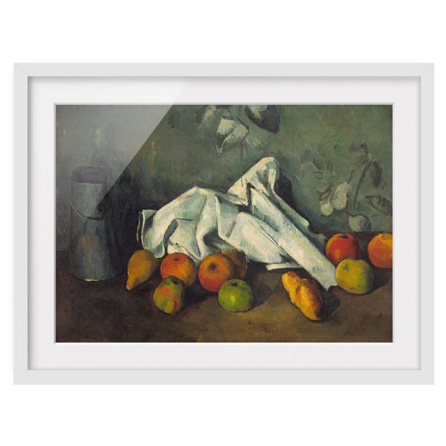 Ingelijste posters Paul Cézanne - Still Life With Milk Can And Apples