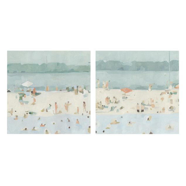 Canvas schilderijen - 2-delig  Sandbank In The Sea Set I