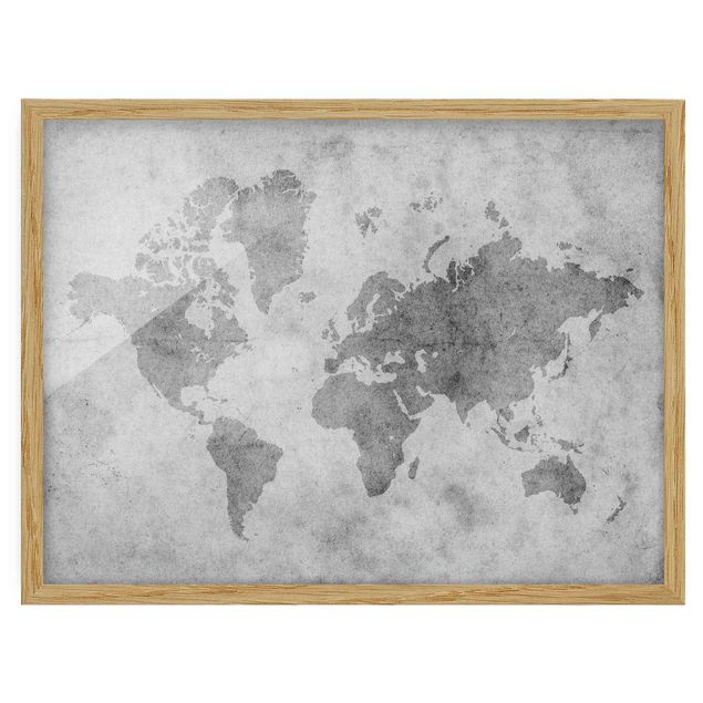 Ingelijste posters Vintage World Map II