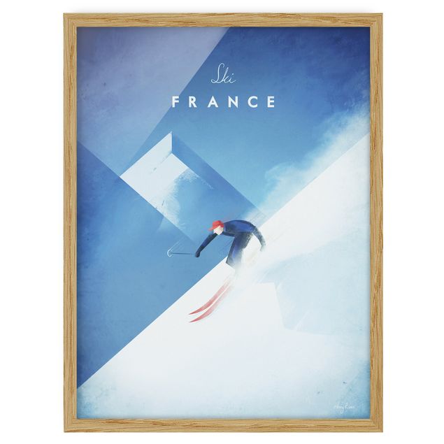 Ingelijste posters Travel Poster - Ski In France