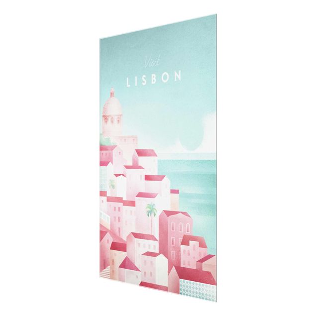 Glasschilderijen Travel Poster - Lisbon