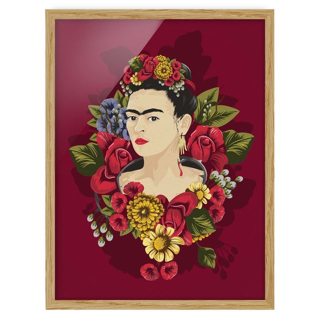 Ingelijste posters Frida Kahlo - Roses