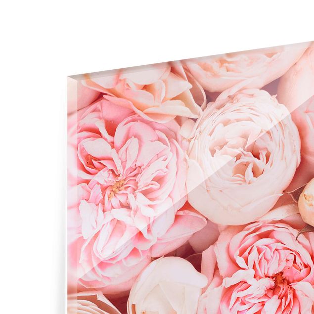 Glasschilderijen Roses Rosé Coral Shabby