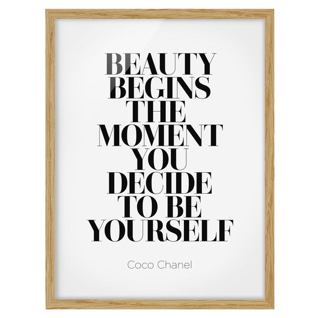 Ingelijste posters Be Yourself Coco Chanel