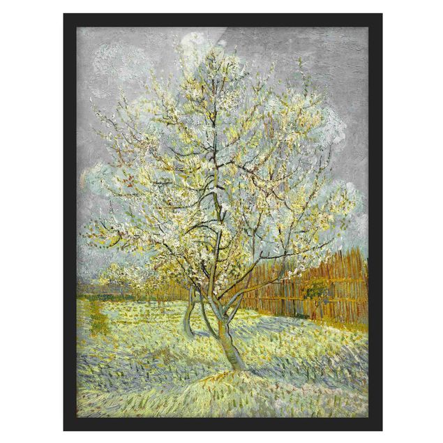 Ingelijste posters Vincent van Gogh - Flowering Peach Tree