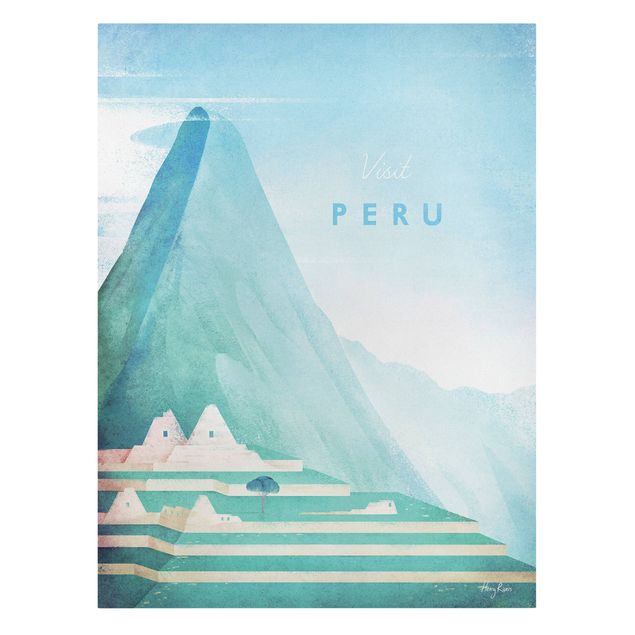 Canvas schilderijen Travel Poster - Peru