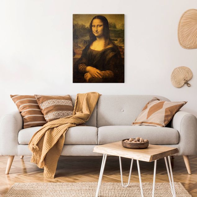 Canvas schilderijen - Goud Leonardo da Vinci - Mona Lisa