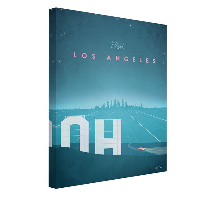 Canvas schilderijen Travel Poster - Los Angeles