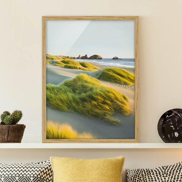 Ingelijste posters Dunes And Grasses At The Sea