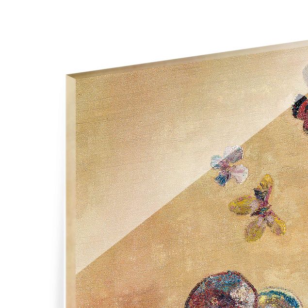 Glasschilderijen Odilon Redon - Colourful Butterflies