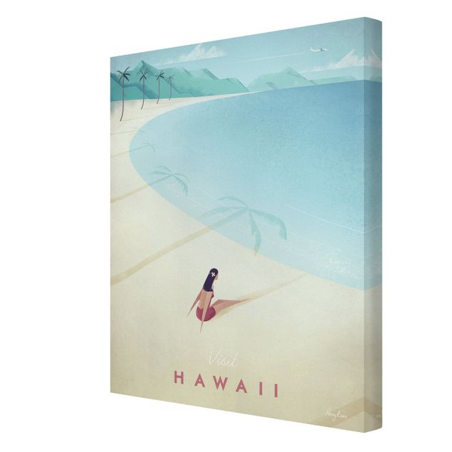 Canvas schilderijen Travel Poster - Hawaii