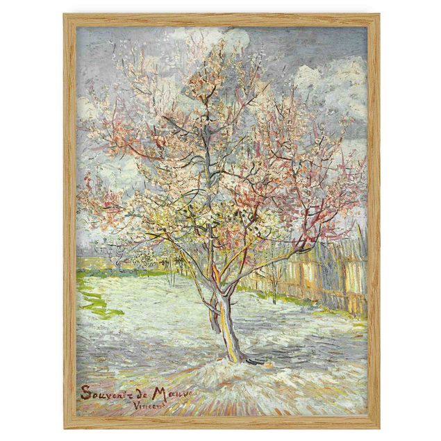 Ingelijste posters Vincent van Gogh - Flowering Peach Trees