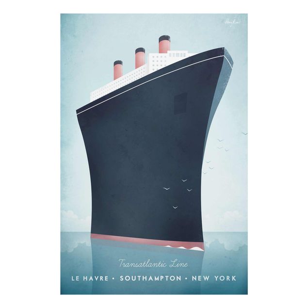Glasschilderijen Travel Poster - Cruise Ship