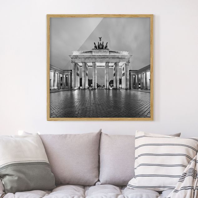 Ingelijste posters Illuminated Brandenburg Gate II