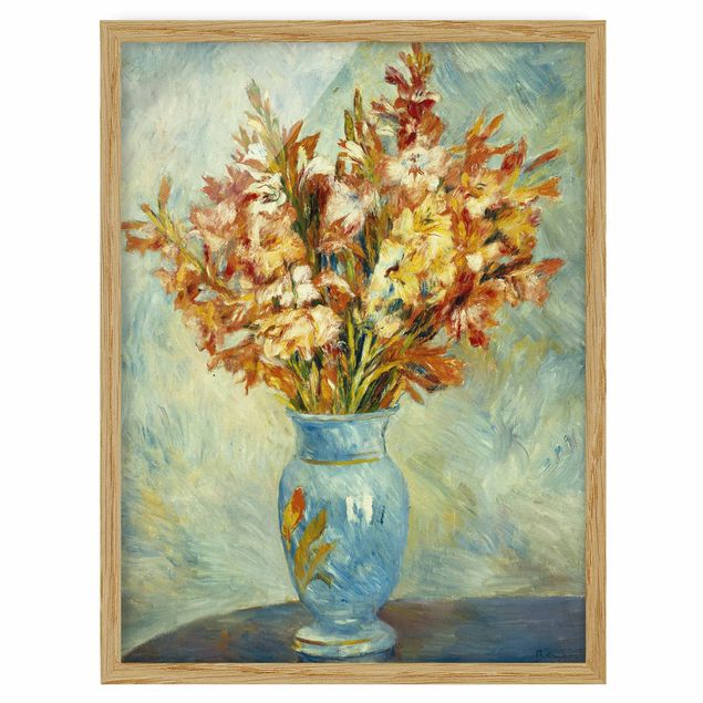 Ingelijste posters Auguste Renoir - Gladiolas in a Blue Vase