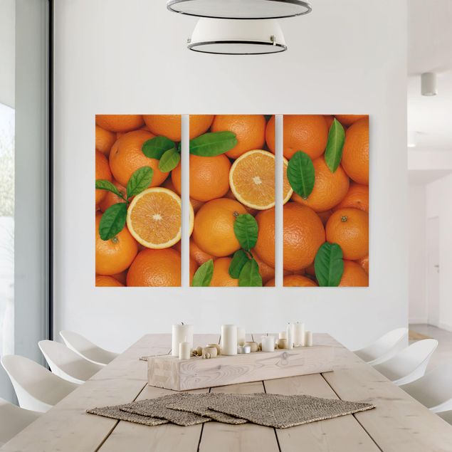 Canvas schilderijen - 3-delig Juicy oranges