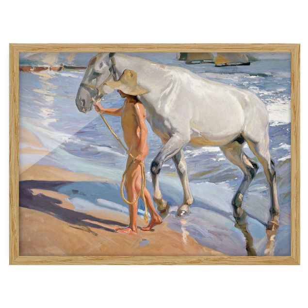 Ingelijste posters Joaquin Sorolla - The Horse’S Bath