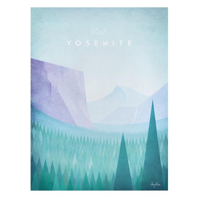 Canvas schilderijen Travel Poster - Yosemite Park