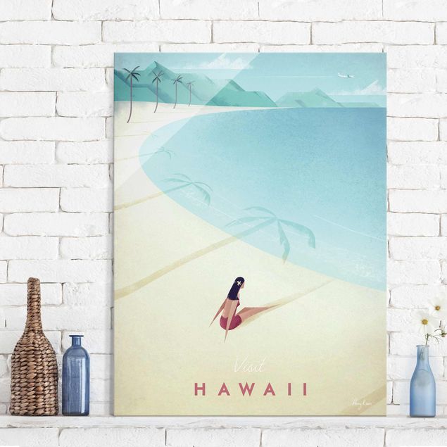 Glas Magnetboard Travel Poster - Hawaii
