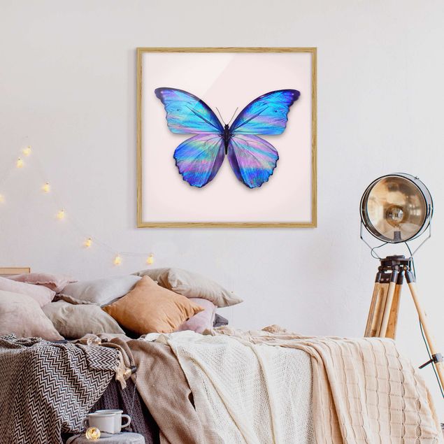 Ingelijste posters Holographic Butterfly