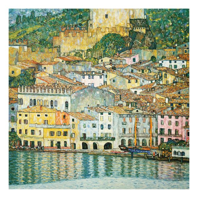 Glasschilderijen Gustav Klimt - Malcesine On Lake Garda