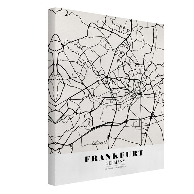 Canvas schilderijen Frankfurt City City Map - Classical
