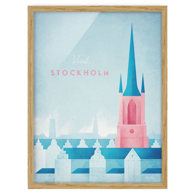 Ingelijste posters Travel Poster - Stockholm