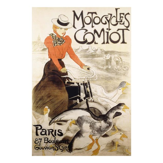 Glasschilderijen Théophile Steinlen - Poster For Motor Comiot