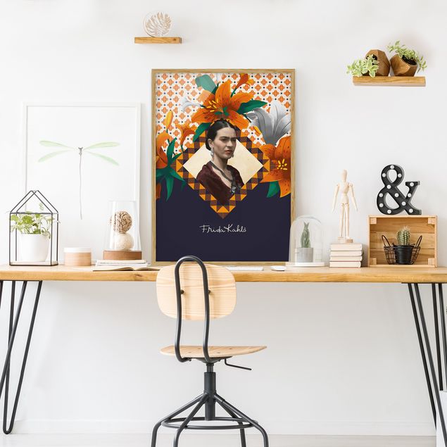 Ingelijste posters Frida Kahlo - Lilies