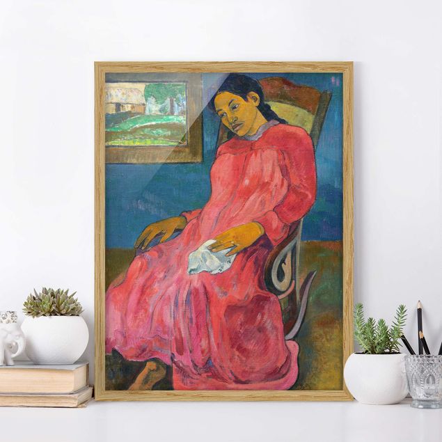 Ingelijste posters Paul Gauguin - Faaturuma (Melancholic)