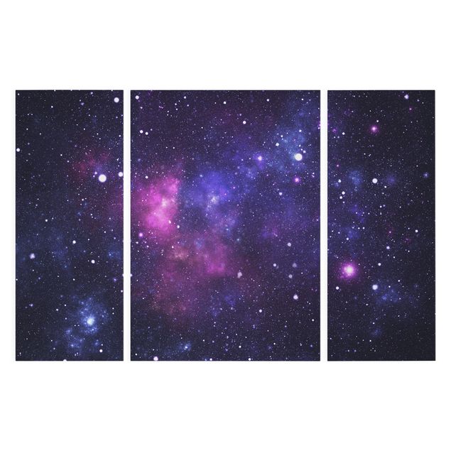 Canvas schilderijen - 3-delig Galaxy