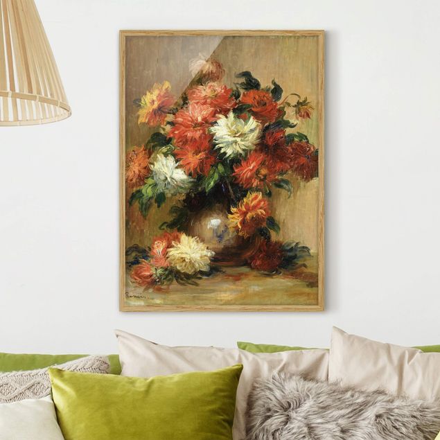 Ingelijste posters Auguste Renoir - Still Life with Dahlias