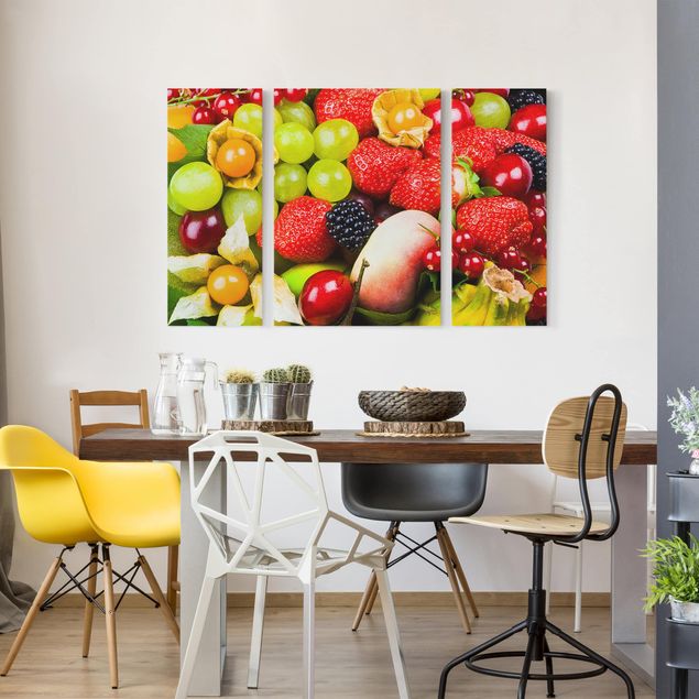 Canvas schilderijen - 3-delig Tropical Fruits